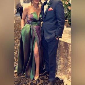 Iridescent Evening Gown with Slit